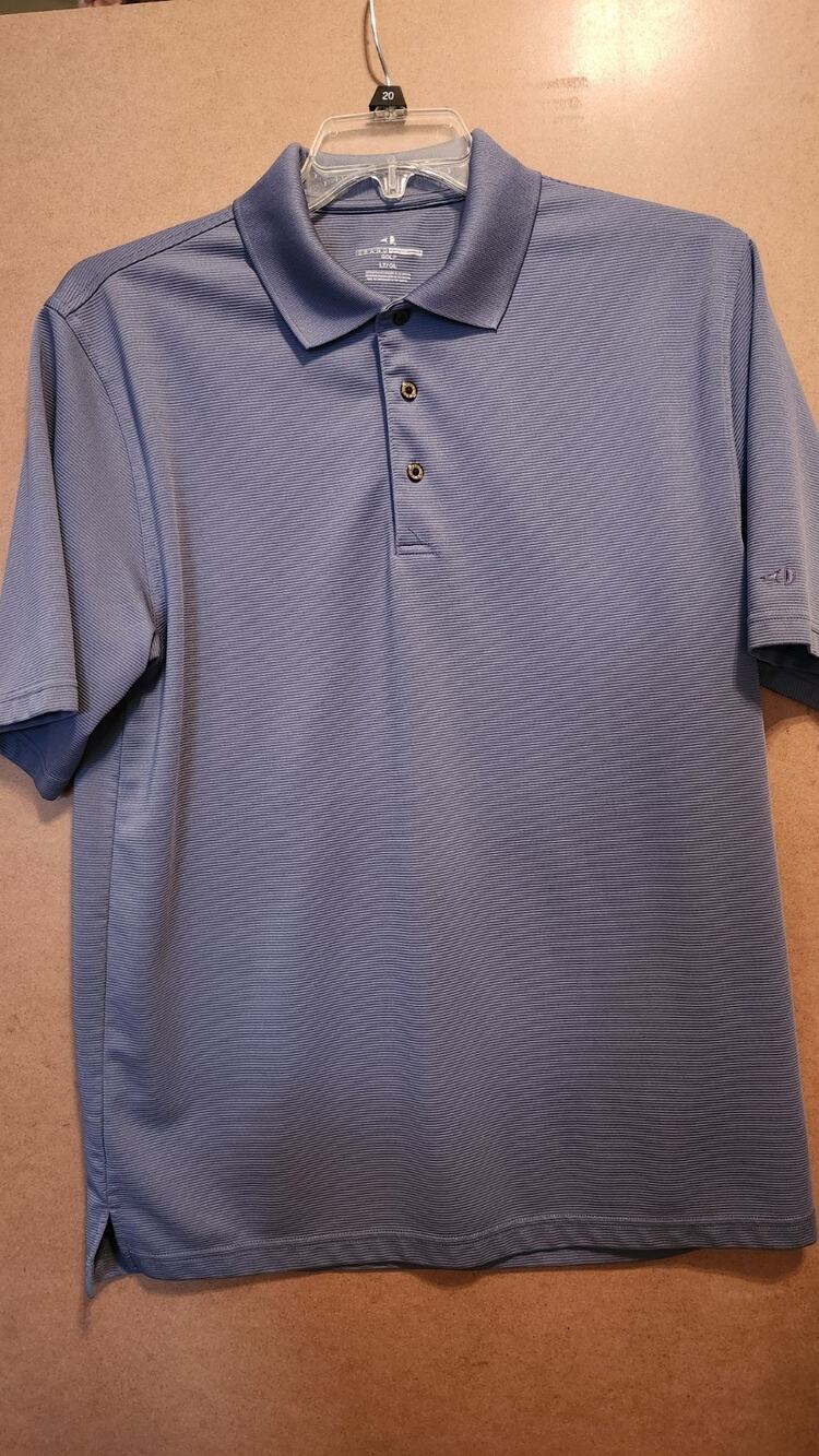 Grand Slam Polo Shirt Mens Large Blue Performance Golf Casual Lightweight #523